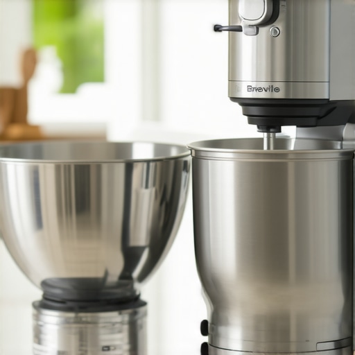Modern kitchen with Breville Handy & Stand Mixer on counter