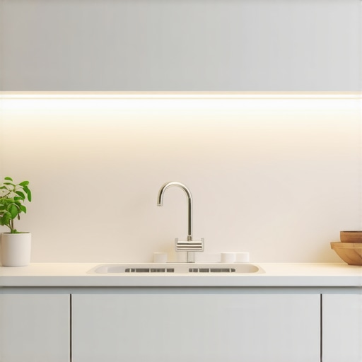 Bright Kitchen with LED Under-Cabinet Lights Kitchen illuminated by sleek LED under-cabinet lighting system