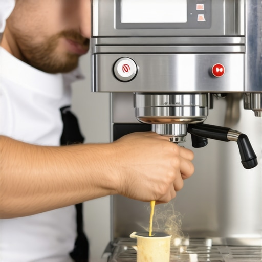 Barista using Dezcal descaler to clean an espresso machine