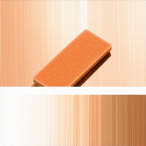 Copper surface being polished with cleaner, showcasing before and after shine.