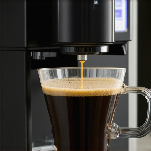 Close-up of GrindMaster Pro calibrator measuring coffee grind size.
