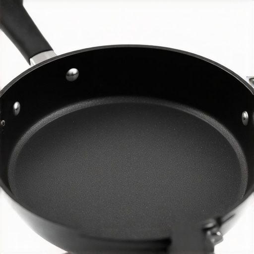 A stylish ceramic coated fry pan on a kitchen stove.