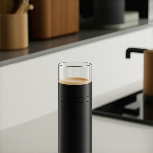 Stylish Fellow Ode Brew Grinder on a sleek kitchen counter