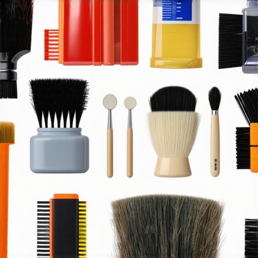 A complete gear cleaning kit with all tools laid out neatly for kitchen appliance maintenance
