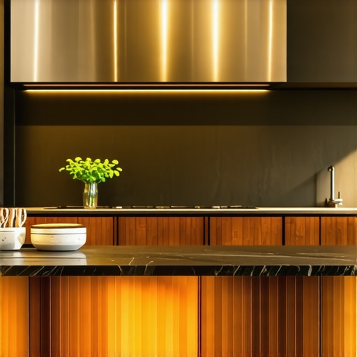 A high-end modern kitchen showcasing premium appliances and stylish cabinetry