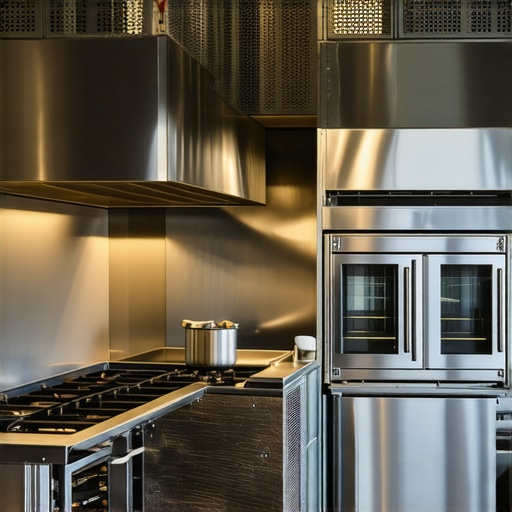A professional kitchen featuring modular stainless steel prep stations ready for use.