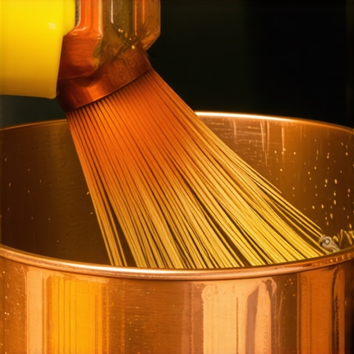 Applying copper cleaner to restore shine on copper cookware.
