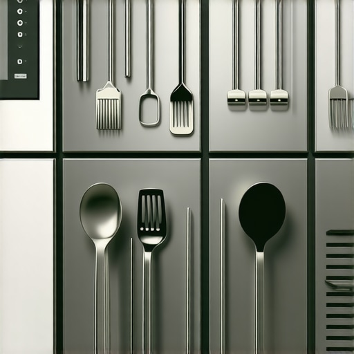 High-end kitchen appliances arranged neatly in a professional kitchen
