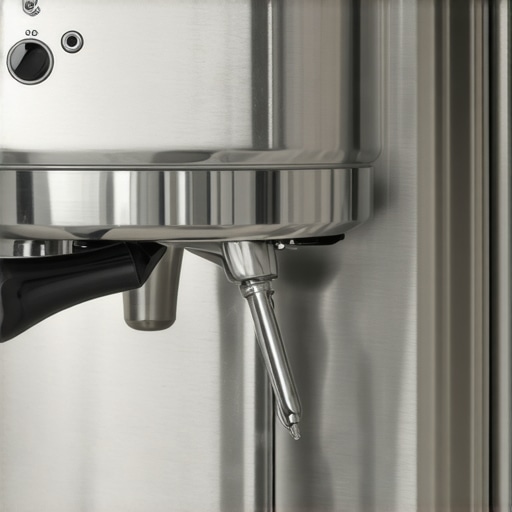 Close-up of a clean steam wand on an espresso machine with cleaning kit