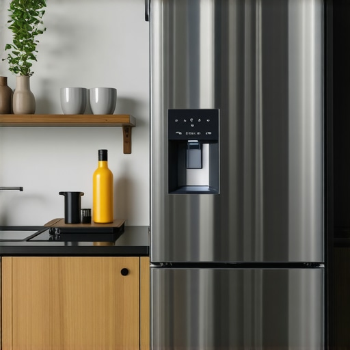 Modern Samsung fridge with smart features in stylish kitchen