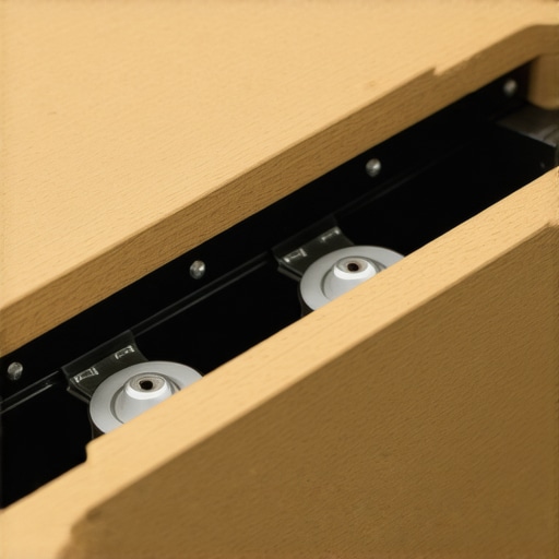 Close-up of a modern drawer slide smoothly closing