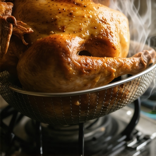 The easiest way to roast a whole chicken in a basket