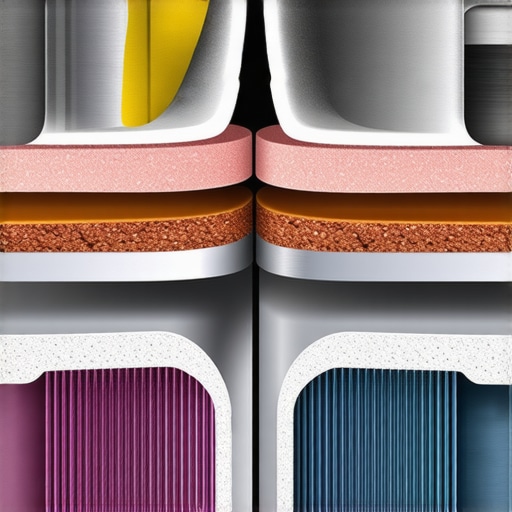 Cross-section diagram of professional 5-ply stainless steel pan layers.