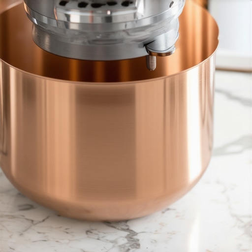 Evaluating Premium Kitchen Hardware Quality Close up of high quality cookware and appliance components on a luxury marble countertop.
