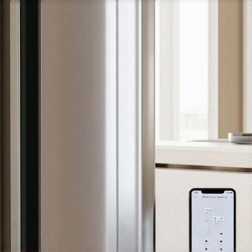 GE Profile Smart 4-Door Connection Stability High-end GE Profile smart refrigerator featuring robust Wi-Fi connectivity in a designer kitchen.