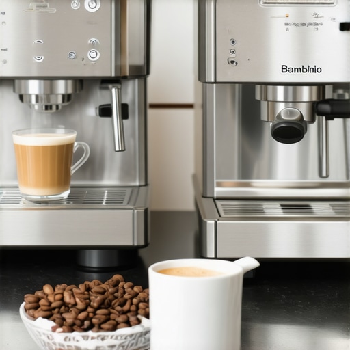 Close up of Gaggia Classic Pro and Breville Bambino Plus espresso machines