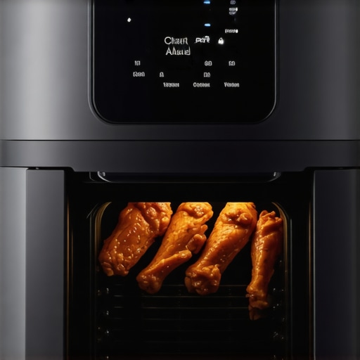 Instant Pot Vortex Plus ClearCook Window Feature Close-up view of golden chicken wings inside the Instant Pot Vortex Plus through the viewing window.