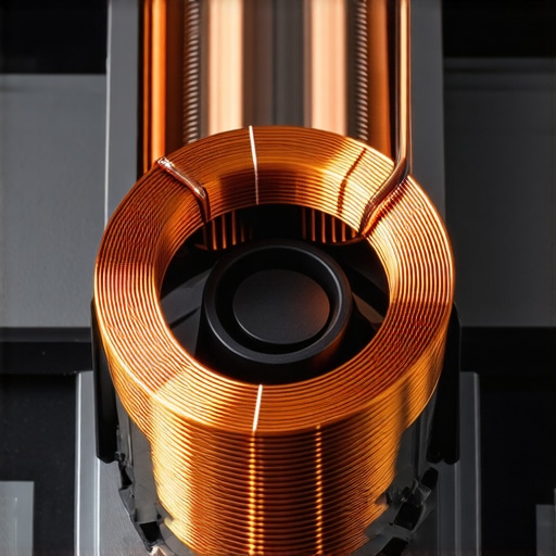 Close-up of high-quality induction heating coil and cooling fan assembly.