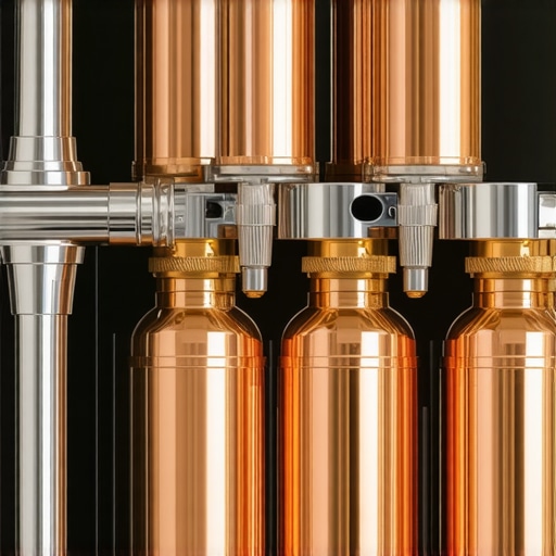 Internal Engineering of a Premium Espresso Machine Close-up of internal espresso machine components showing copper boilers and plumbing for thermal stability.