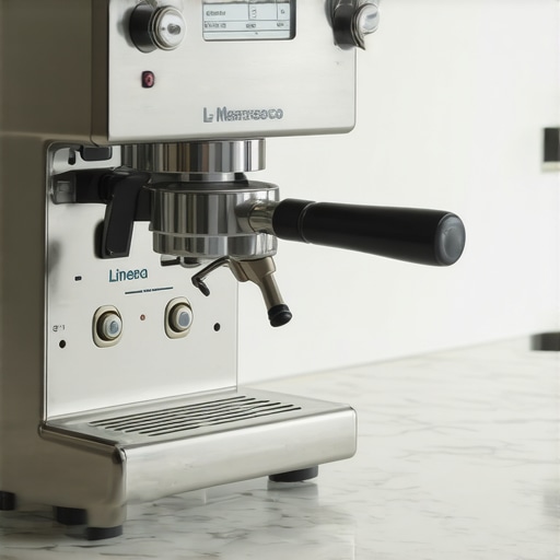 La Marzocco Linea Micra Luxury Espresso Machine Close up of a premium La Marzocco Linea Micra espresso machine on a kitchen counter.