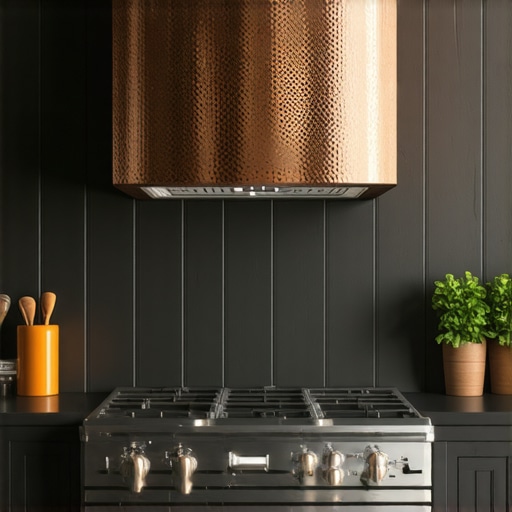 A premium Zline Designer Series range hood in copper installed in a high-end kitchen.