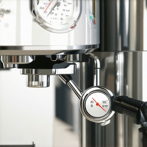 Mechanical Precision in Luxury Appliances A close-up view of durable analog controls on a premium espresso machine highlighting mechanical reliability over digital screens.