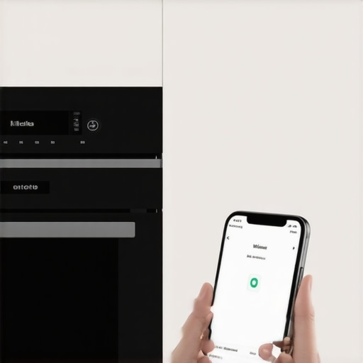Miele Generation 7000 Smart Oven with Reliable Connectivity A luxury Miele oven showing seamless smartphone integration and high-tech kitchen features.