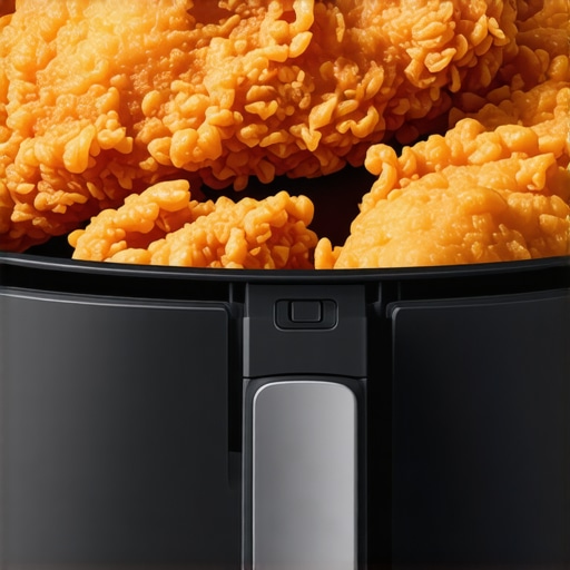Close up of Philips Airfryer XXL starfish design and crispy chicken