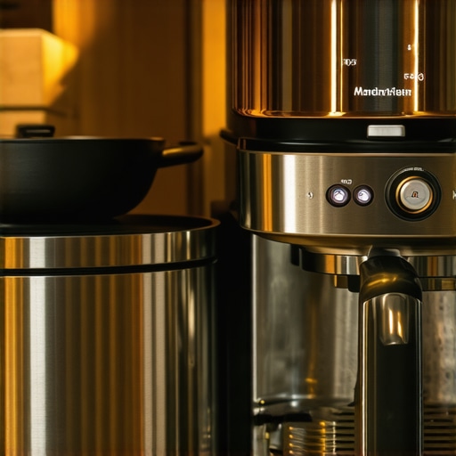 A collection of luxury kitchen appliances and copper cookware illustrating high-end build quality.