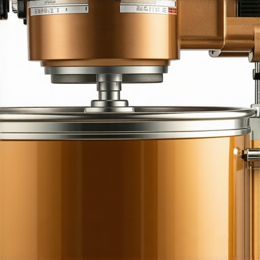 Professional Kitchen Appliance Internal Components Close-up of metal gears and robust motor inside a premium kitchen stand mixer illustrating build quality.