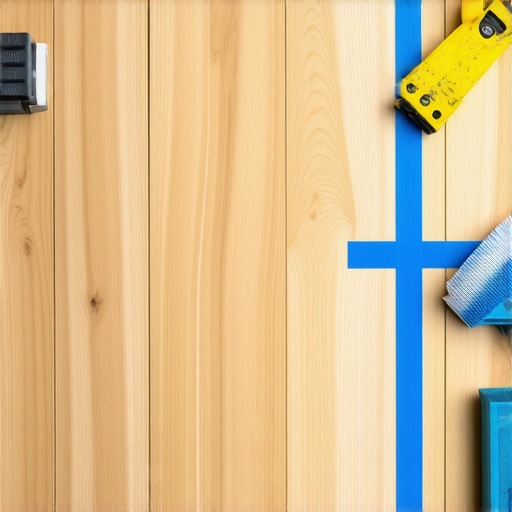 Close-up of Ram Board protecting hardwood floors during renovation