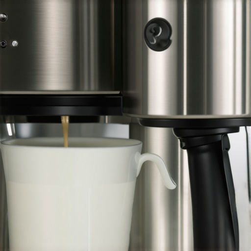 Close-up of a Rocket Espresso machine steaming milk for microfoam